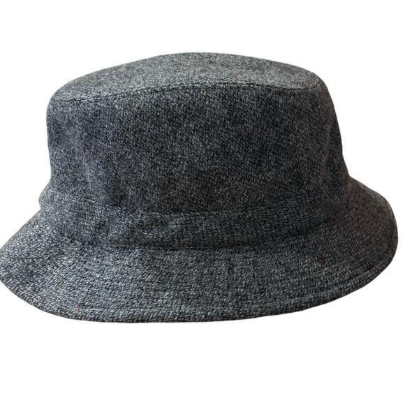 Brooks Brothers Italian Wool Tweed Bucket Hat Charcoal Gray Medium (7 1/8) - Picture 1 of 6